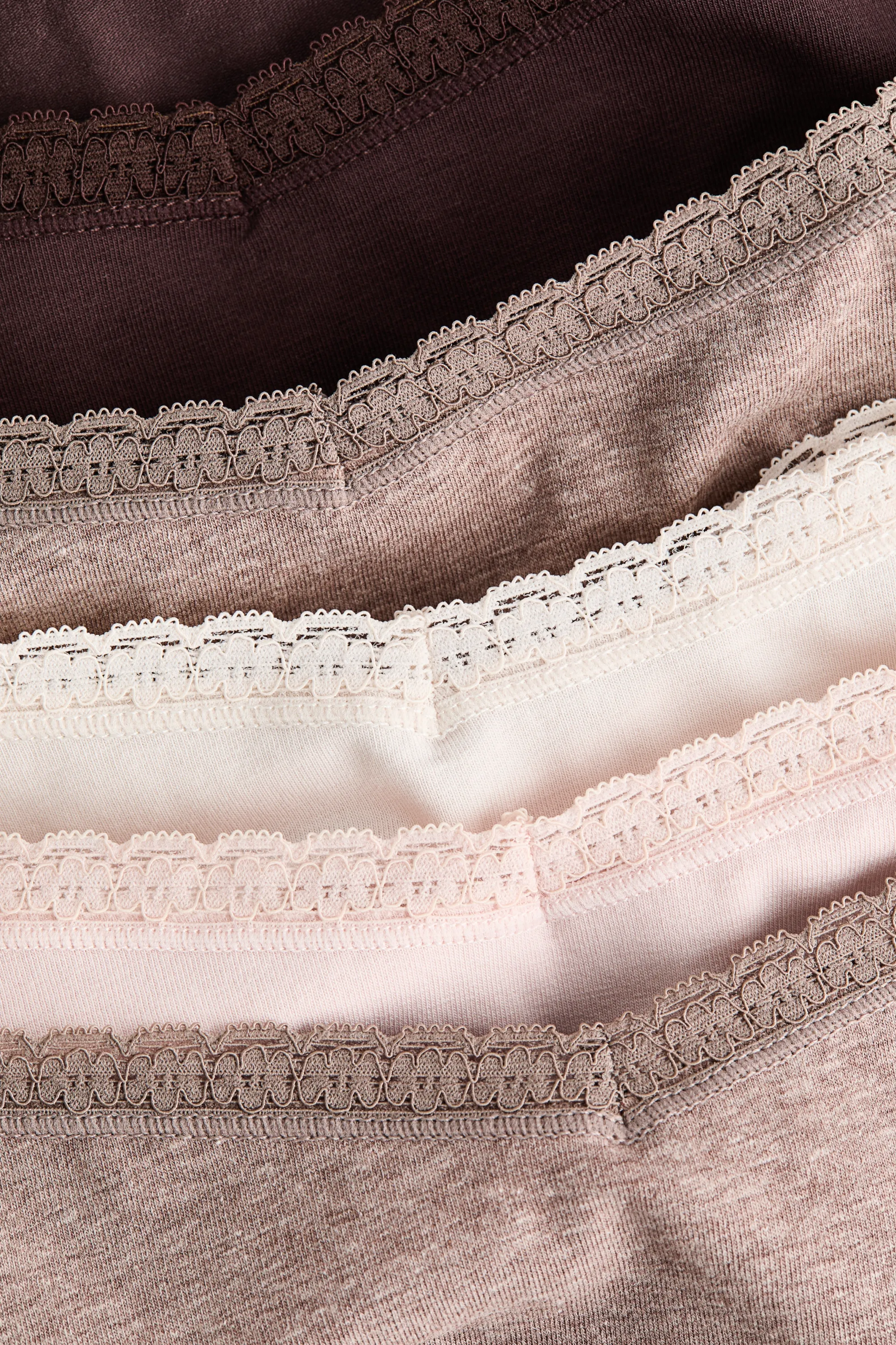 MAMA Lot de 5 culottes Hipster - Marron foncé/beige chiné