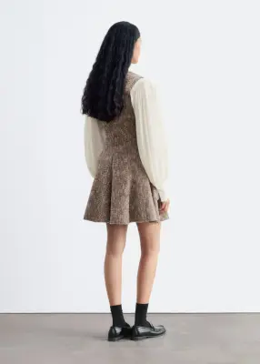 Robe courte à bords bruts - Taupe chiné — photo 5