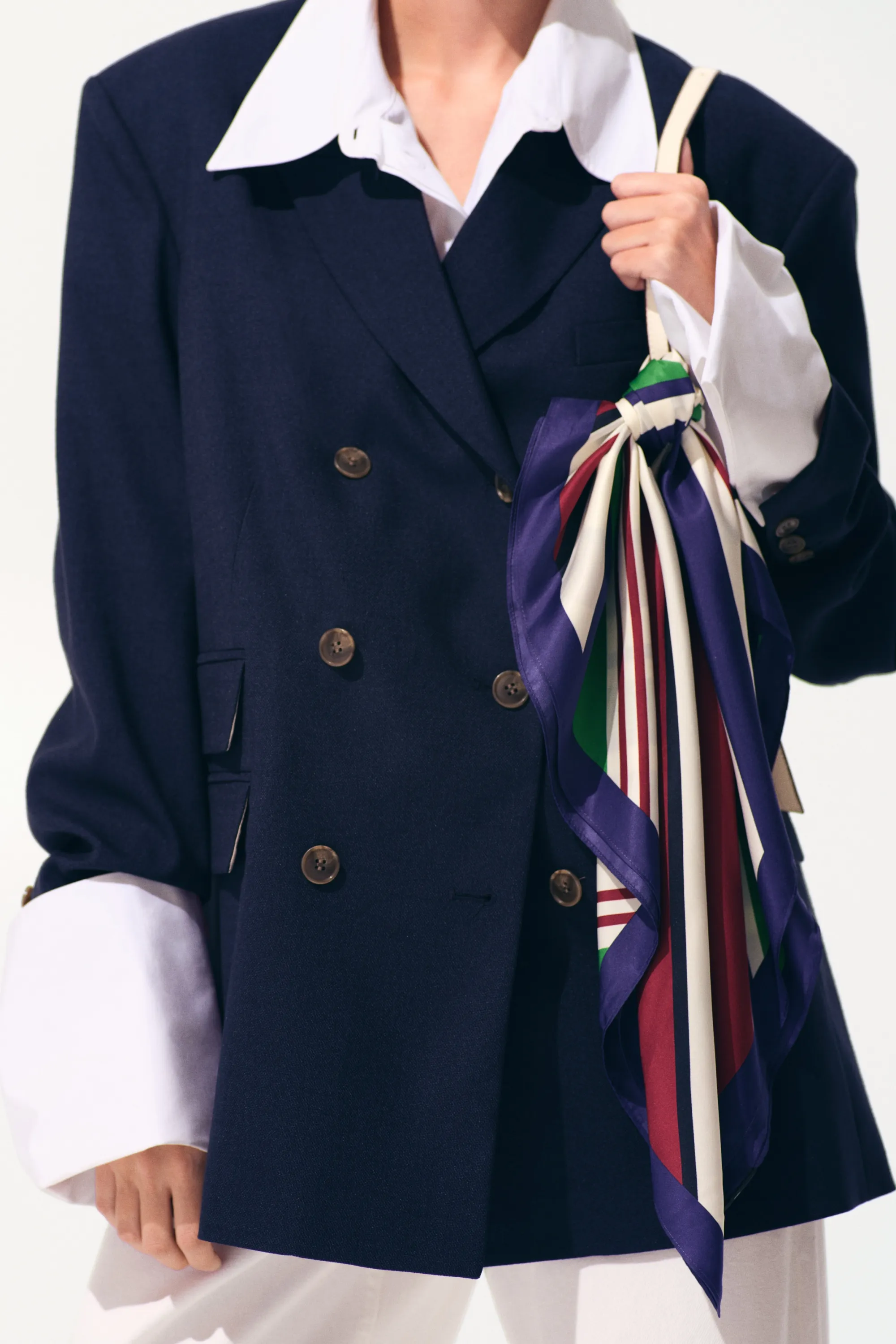 Blazer oversize à fermeture croisée - Bleu foncé