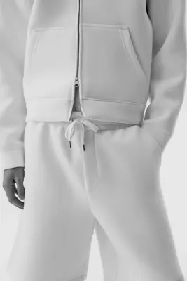 Short Relaxed Fit en scuba - Crème — photo 3