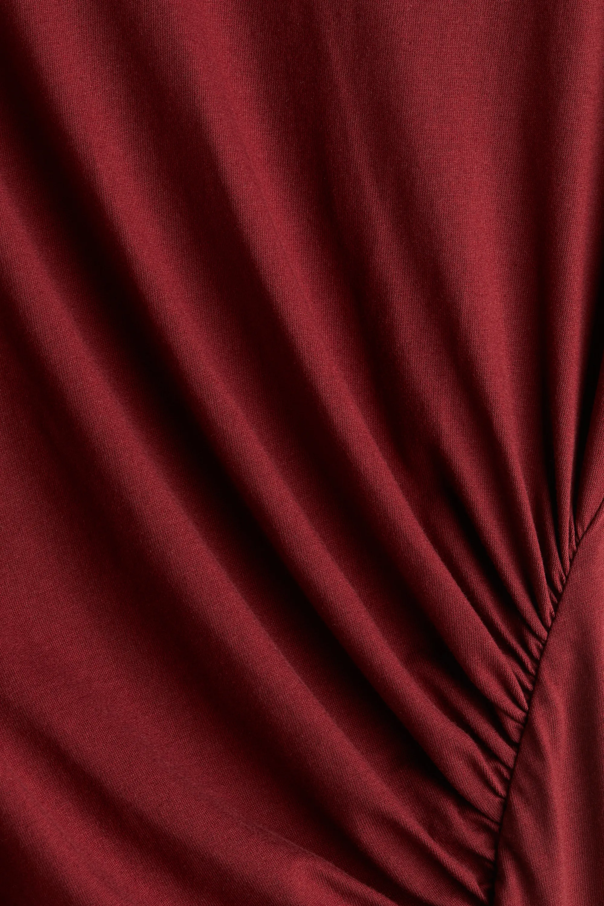 Robe T-shirt à épaulettes - Rouge foncé