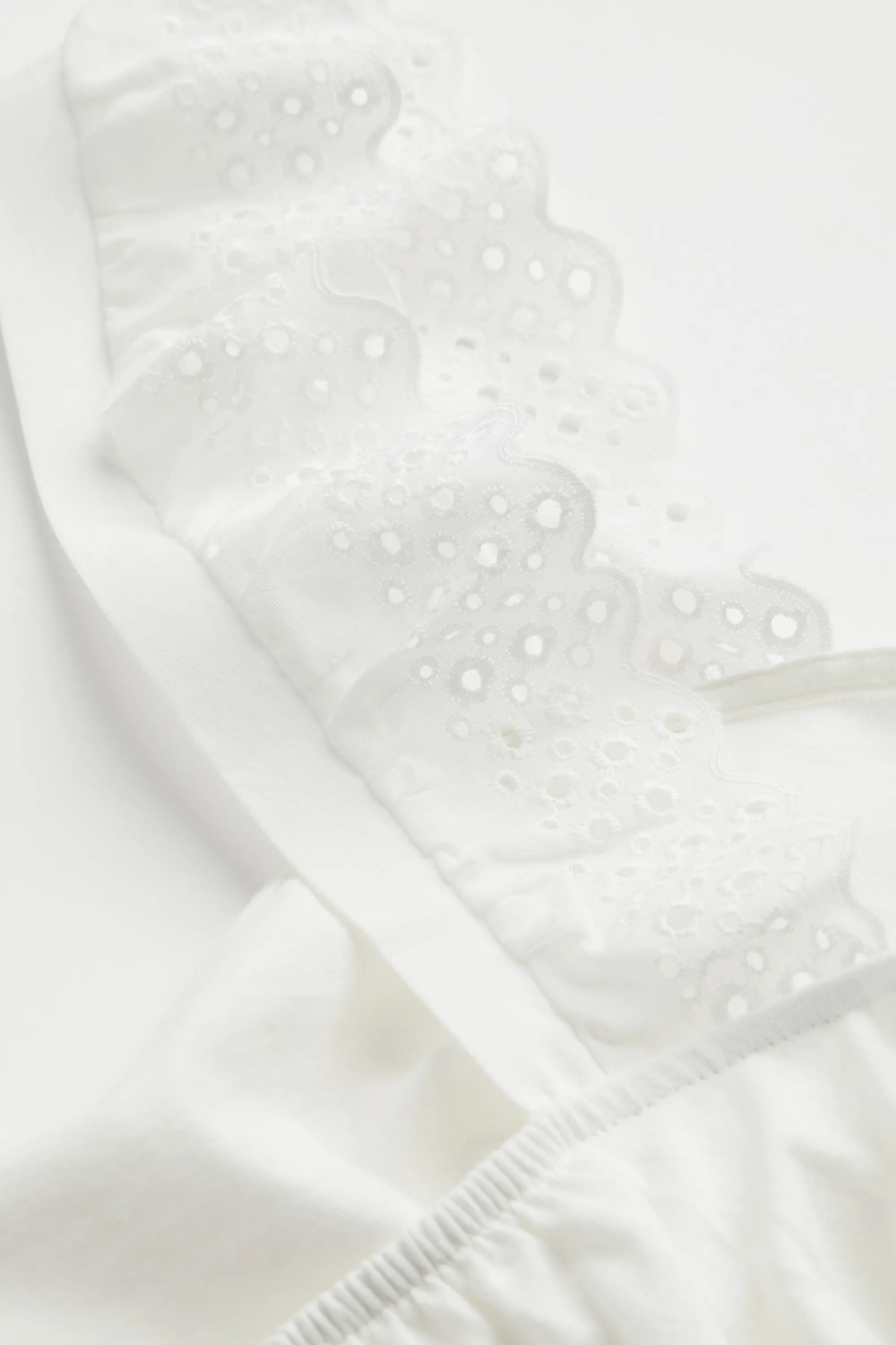 H&M+ Top volanté en coton - Blanc