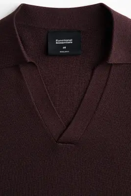 Polo en maille Cooling Regular Fit - Marron foncé — photo 4