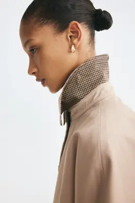 Veste à manches courtes en twill - Beige clair — photo 3