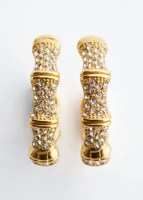 Créoles à strass - Doré — photo 1