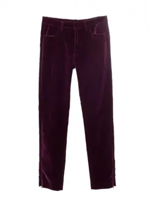 Pantalon droit slim fit en velours bordeaux prune Prix boutique 618€ Taille XS — photo 1