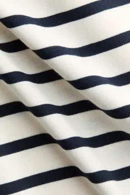 Robe T-shirt en coton - Blanc/rayé — photo 4