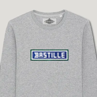 SWEAT SHIRT - COTON BIO BRODÉ - BASTILLE - GRIS — photo 2
