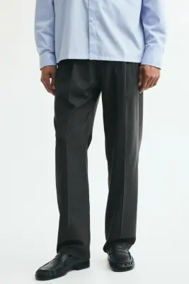 Regular Fit Suit trousers - Noir/rayures tennis — photo 1