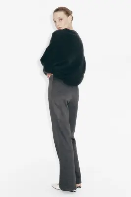 Pantalon bootcut avec plis devant - Gris foncé — photo 2