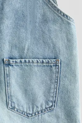Salopette short en denim - Bleu denim clair — photo 2