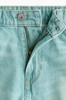 Short frangé en denim - Bleu denim clair — photo 4