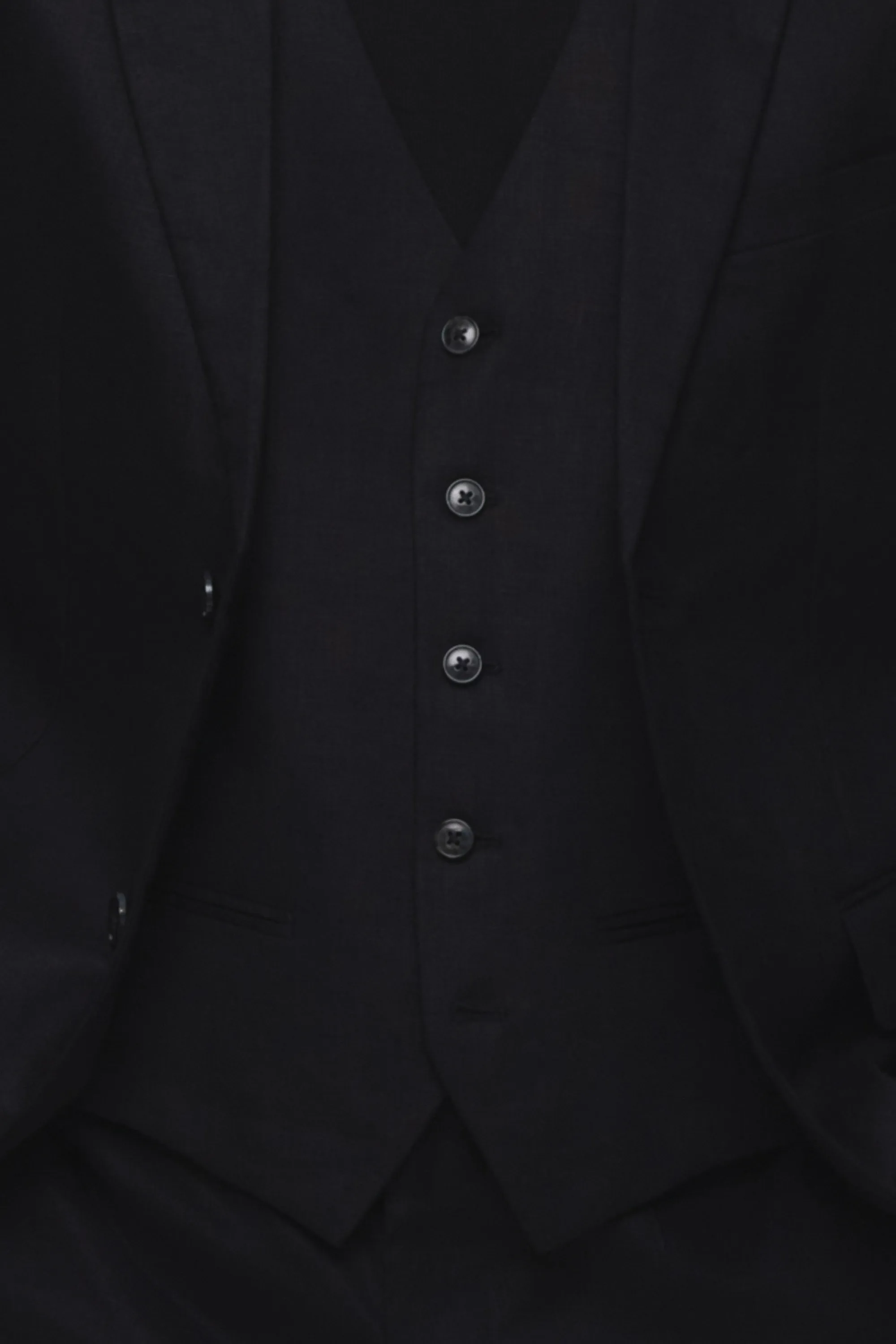 Gilet de costume Slim Fit en lin - Noir
