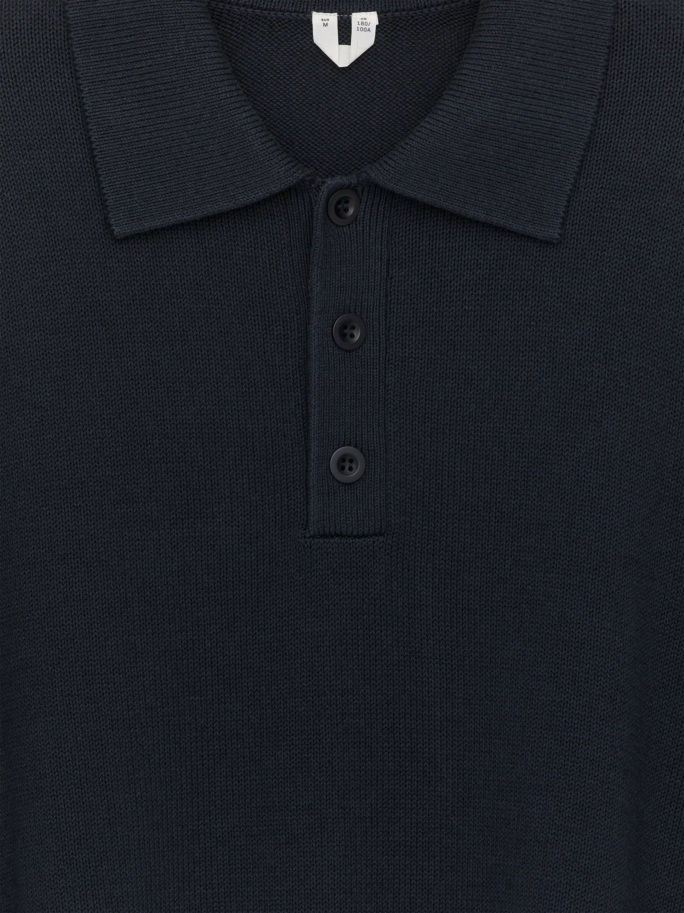 Polo en coton et lyocell - Bleu foncé