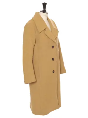 Manteau long en laine jaune moutarde kaki Prix boutique 3000€ Taille 38 — photo 3