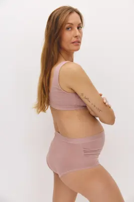 MAMA Lot de 2 soutiens-gorge d'allaitement - Gris chiné/rose ancien — photo 3
