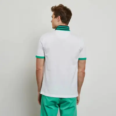 EDEN PARK POLO Blanc col vert — photo 4