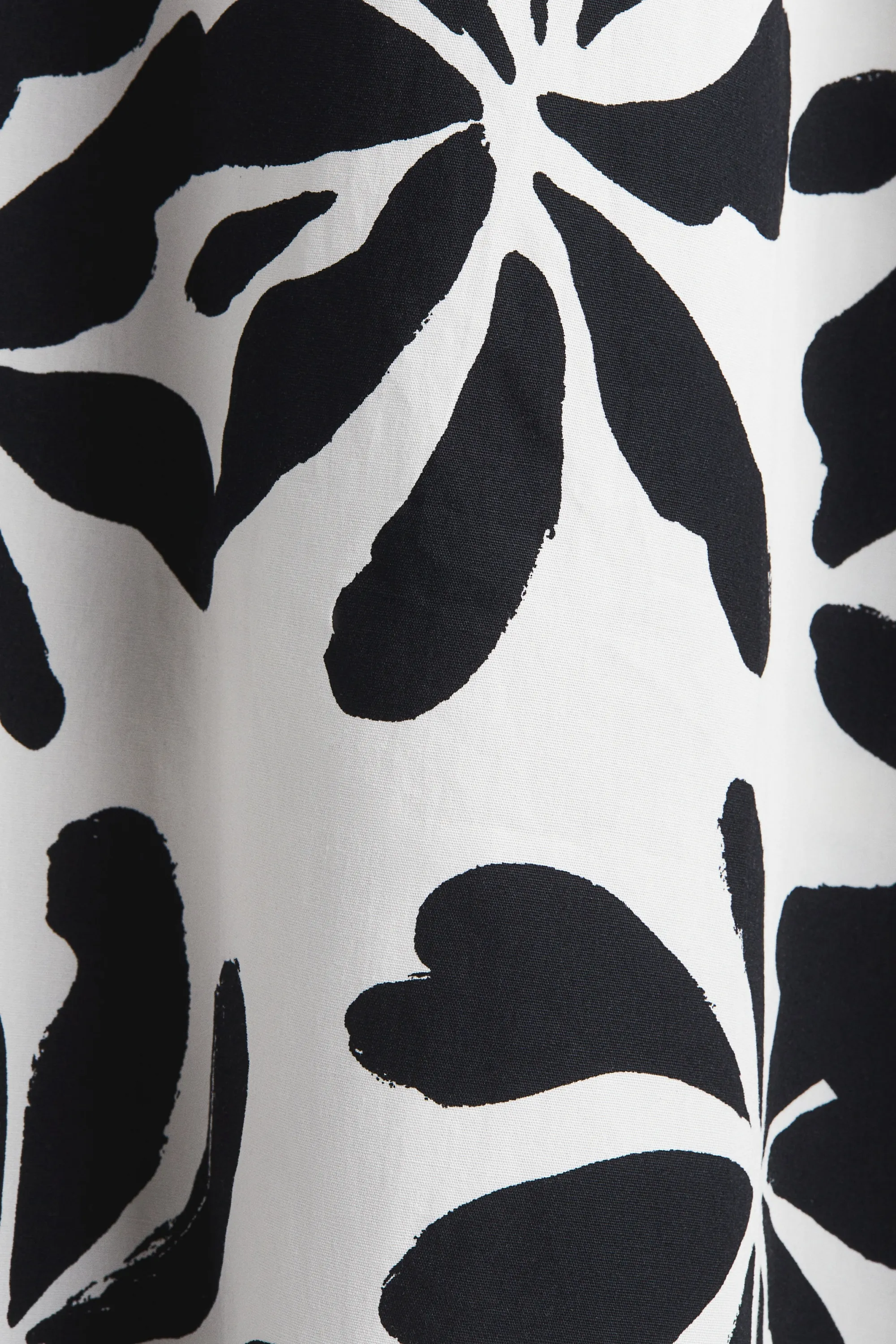 Robe épaules nues en popeline - White/Black floral