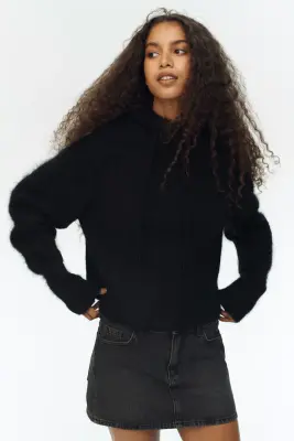 Jupe courte en denim - Noir délavé — photo 2