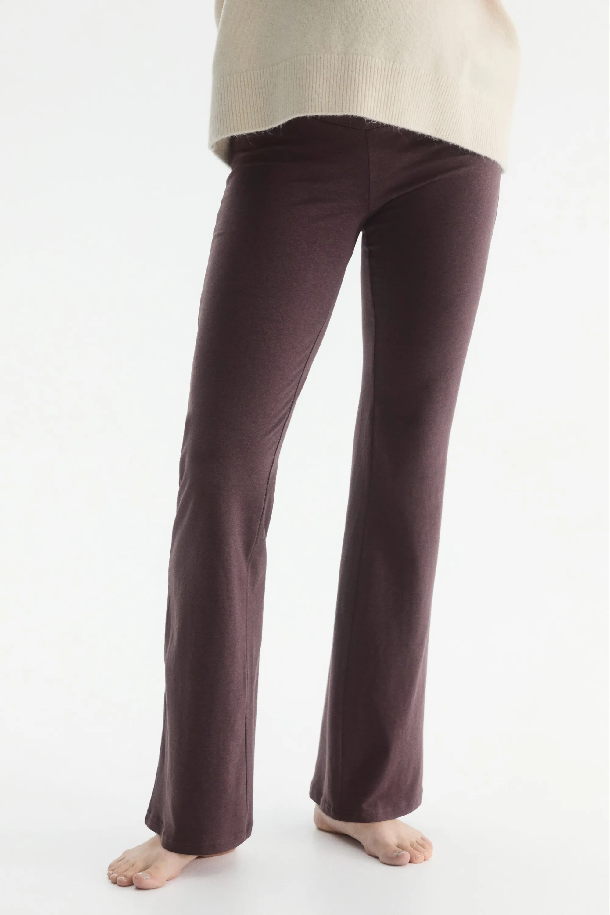MAMA Pantalon évasé Before & After - Marron chiné