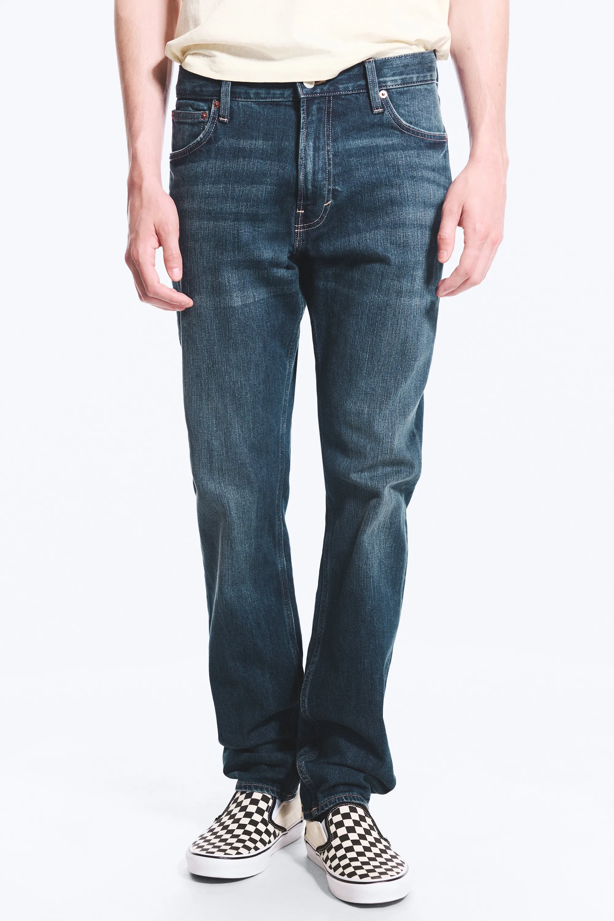 Jean droit ajusté taille mi-haute Orion - Bleu profond - Bleu foncé