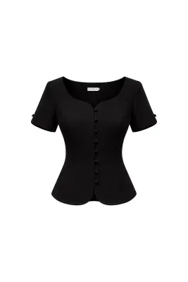 Emi Short Sleeve Jacket - Black — photo 5