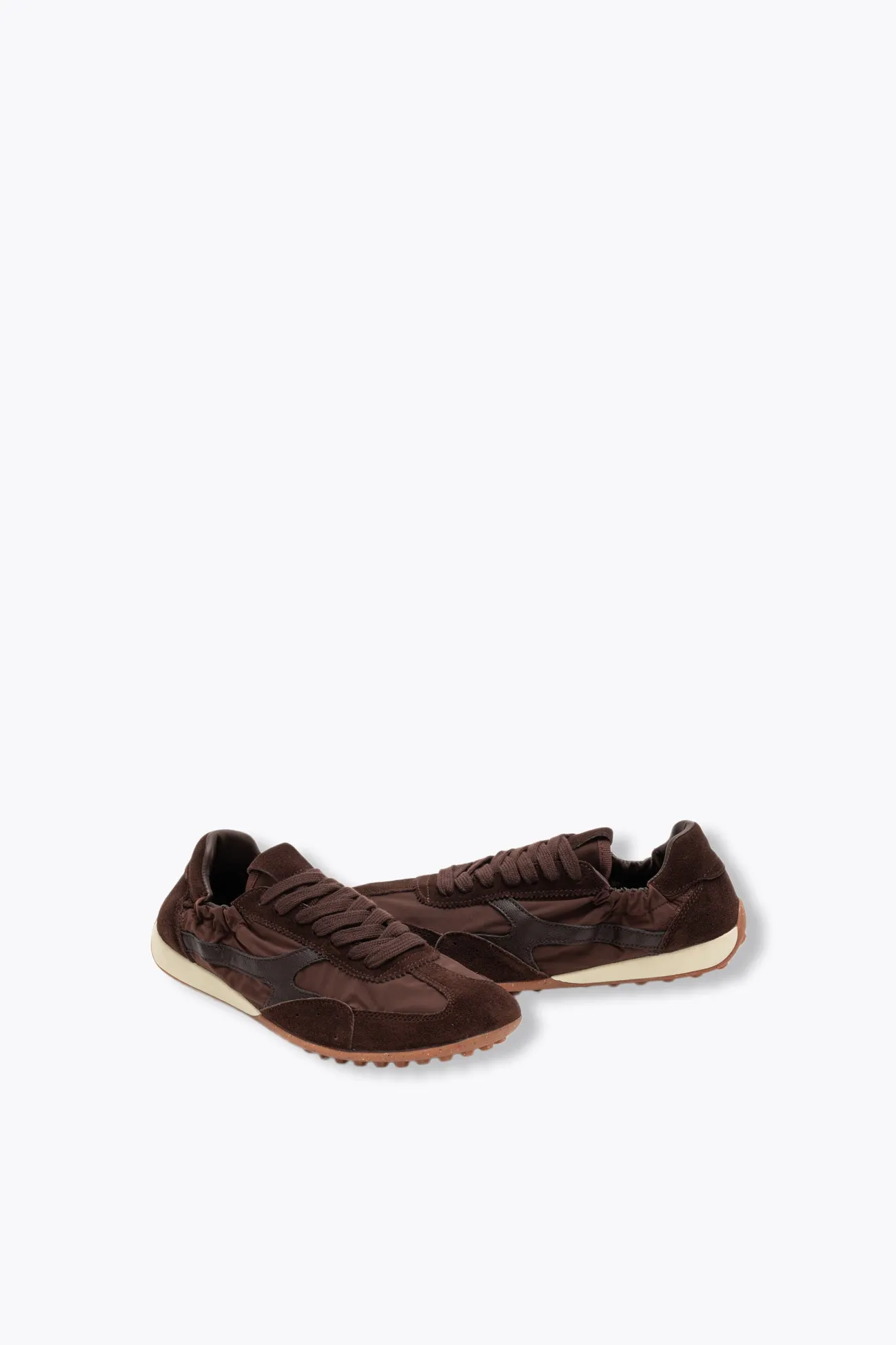 Baskets en cuir et toile Femme