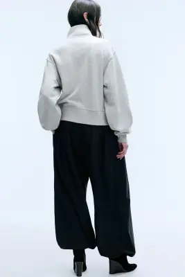 Veste boutonnée en jersey - Mélange gris clair poudré — photo 3