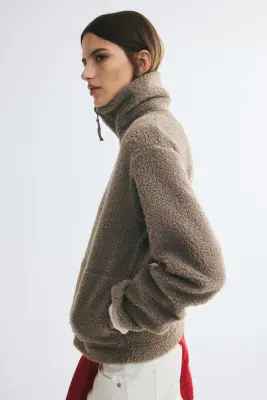 Veste en tissu Teddy bear - Taupe — photo 2