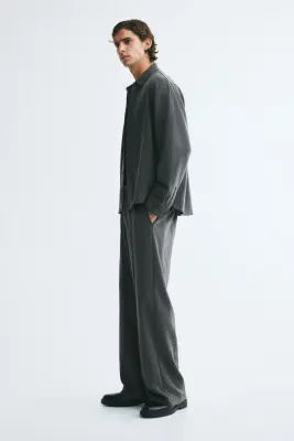 Pantalon jogger Relaxed Fit en interlock - Gris foncé — photo 4