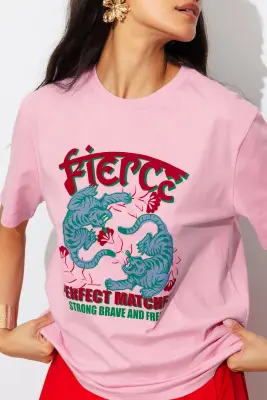 T-shirt motif tigre Femme — photo 5