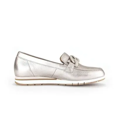 Mocassins Gabor 62.415.62 Argentés - Cuir Élastique Grande Pointure Femme — photo 3