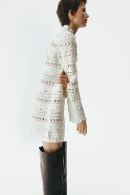 Minirobe façon crochet - Crème — photo 3
