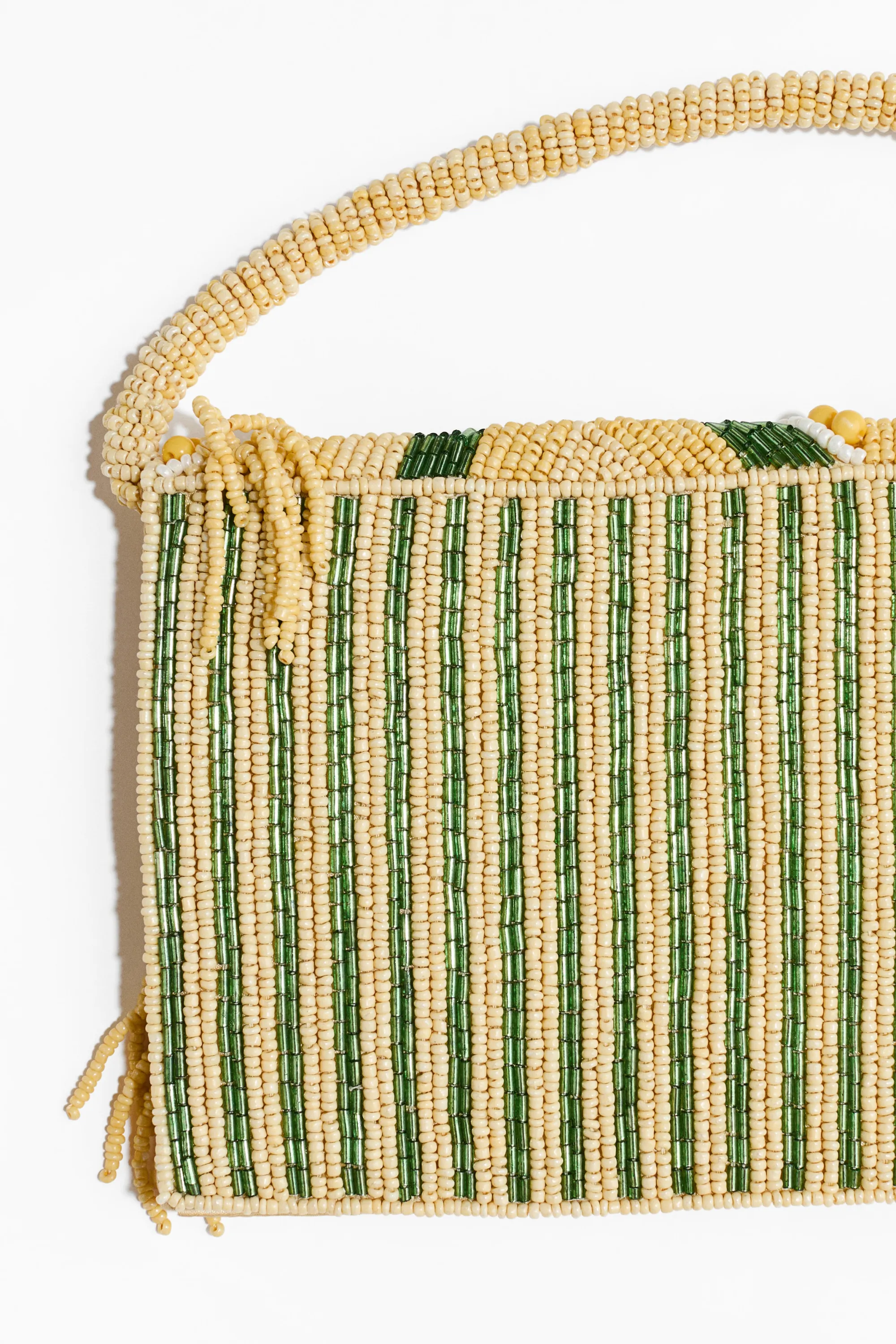 Pochette avec perles fantaisie - Jaune clair/motif