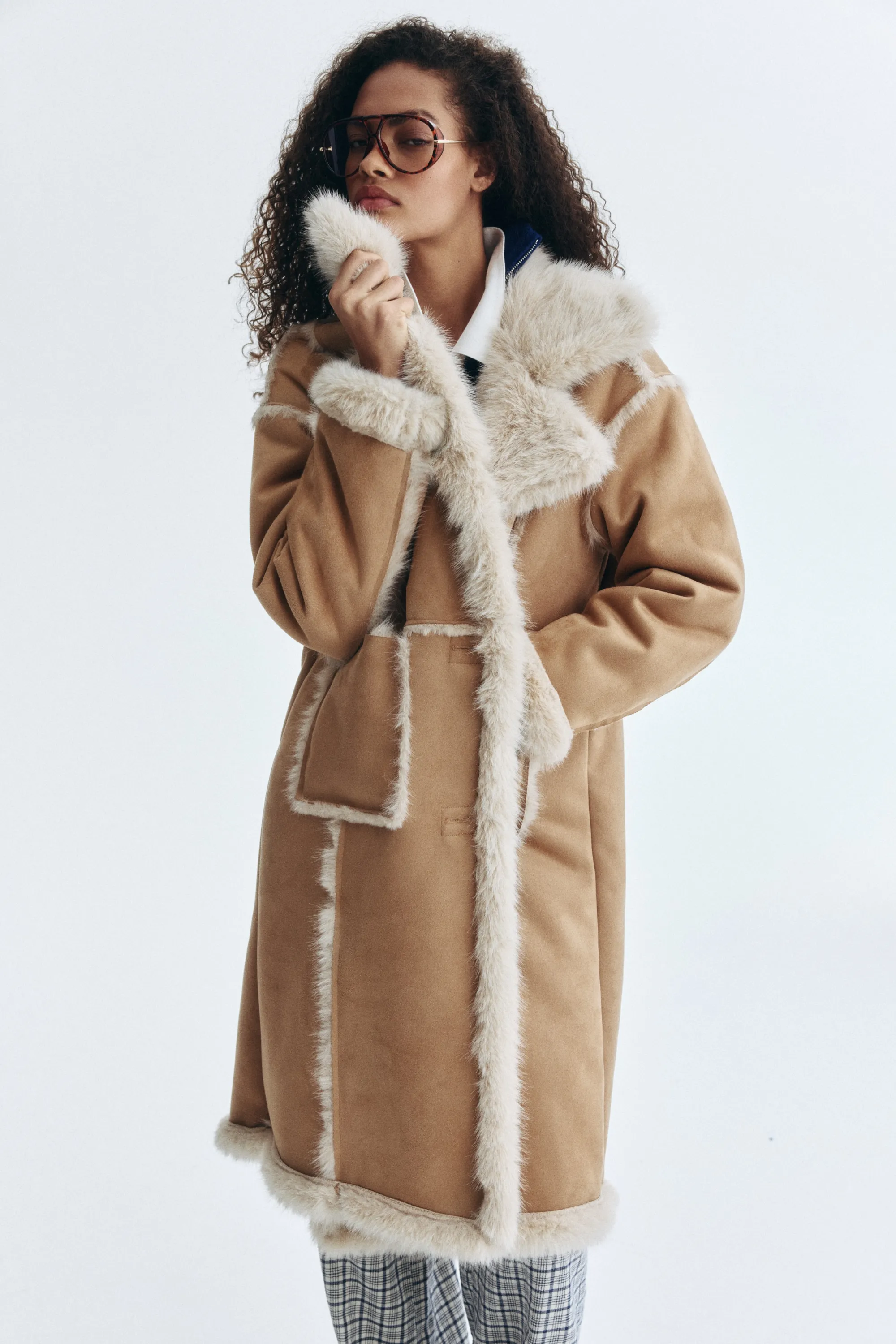 Manteau à fermeture droite - Beige