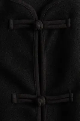 Veste brossée à boutons noués - Noir — photo 4