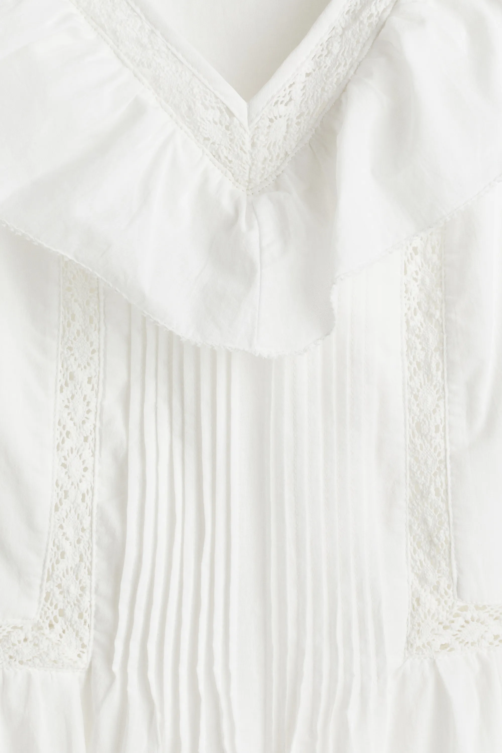 Robe volantée en coton - Blanc