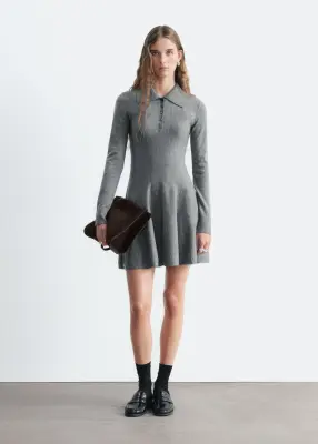 Robe-chemise en maille - Gris — photo 2