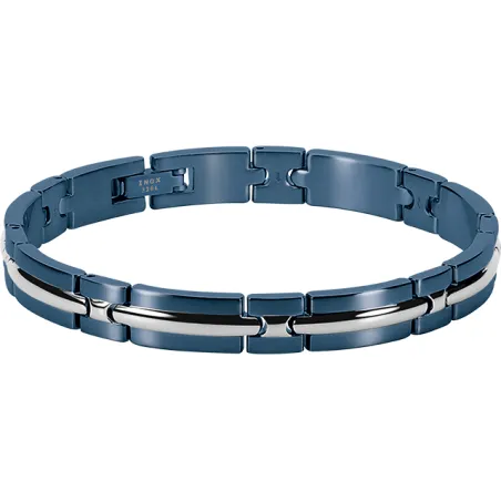 ROCHET - Bracelet TRINIDAD Acier Bicolore PVD Bleu 8mm x 21cm B042286A