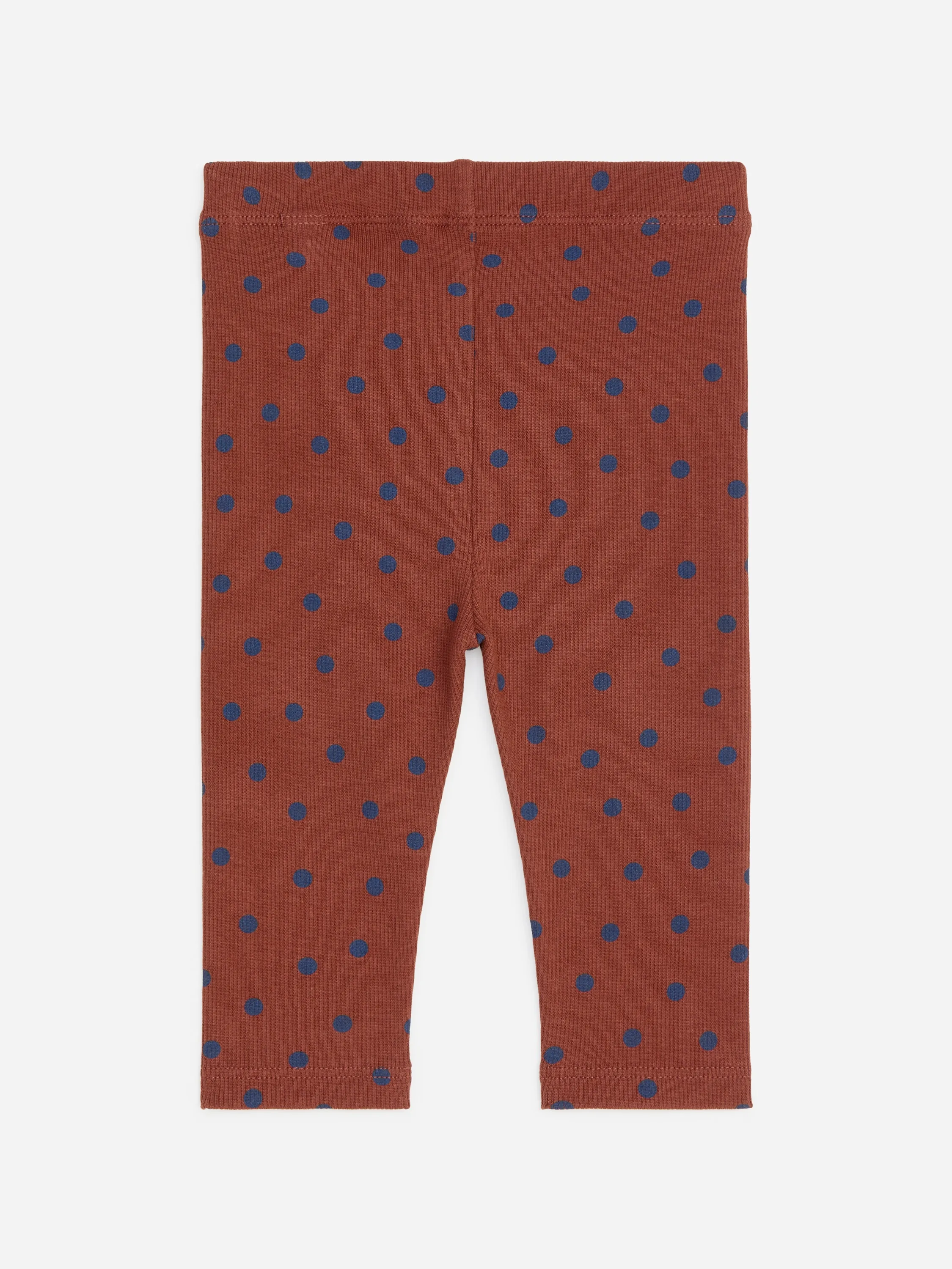 Legging côtelé - Rouille/Pois bleus