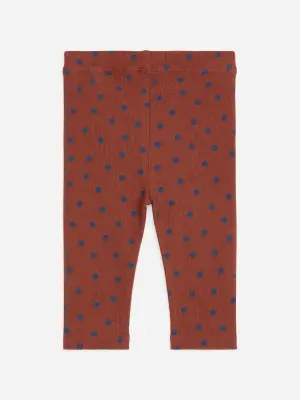 Legging côtelé - Rouille/Pois bleus — photo 1