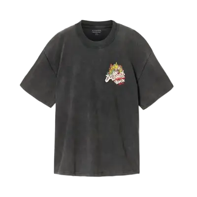 ALLSAINTS Roque Short Sleeve Oversized Crew Neck T-Shirt Washed Black — photo 1