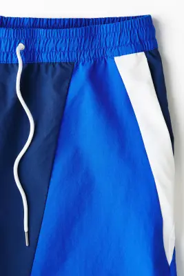 Short de survêtement Loose Fit - Bleu foncé/color block — photo 4