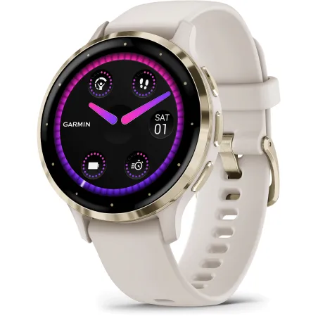 Garmin Venu 3S Soft Gold avec bracelet ivoire 010-02785-04