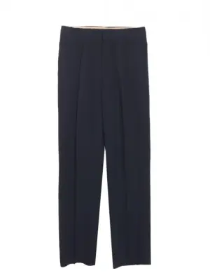 Pantalon tailleur en crêpe de chine bleu nuit NEUF Prix boutique 800€ Taille 36 — photo 1