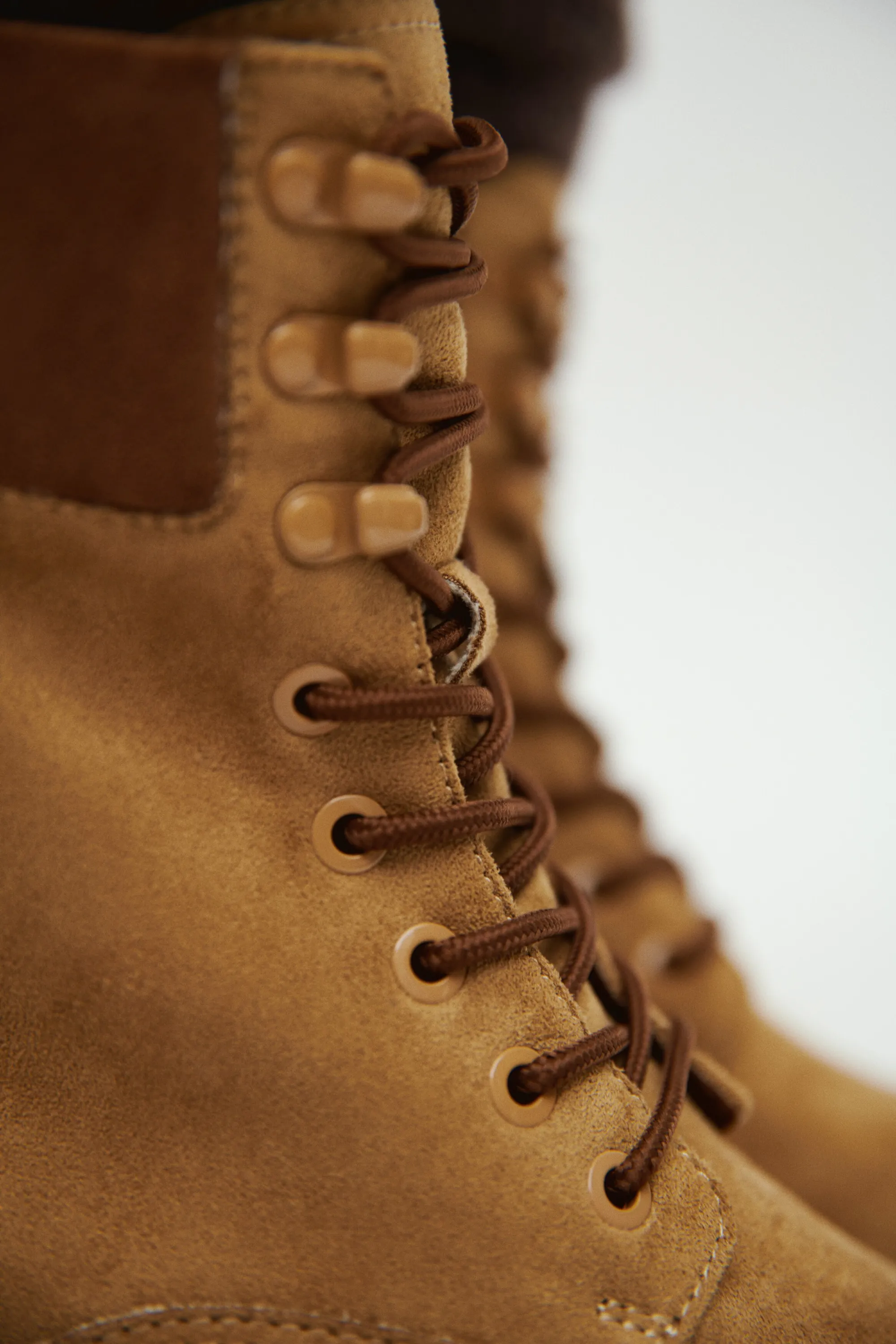 Bottines à lacets - Beige foncé