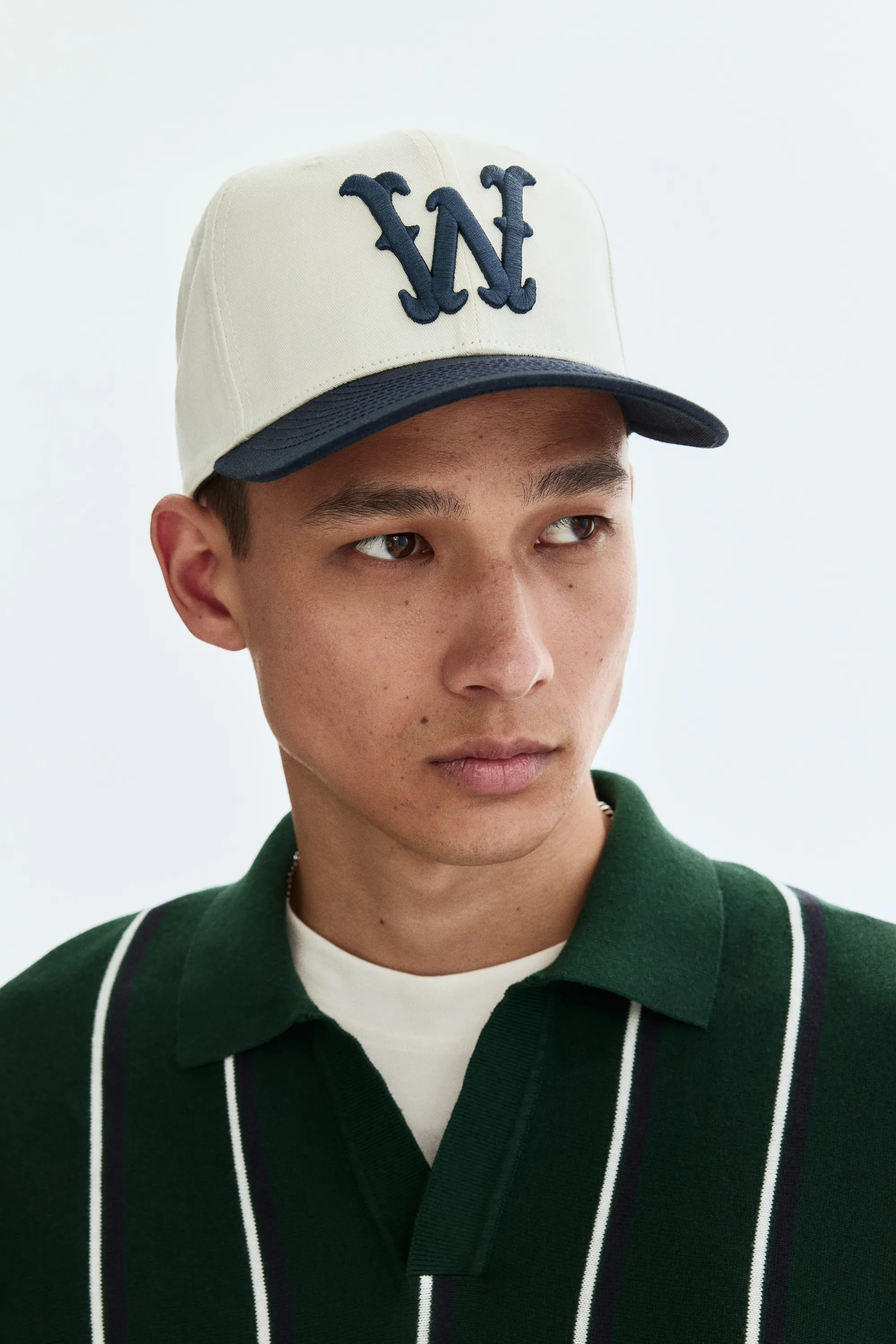 Polo Regular Fit en coton - Vert foncé/rayé