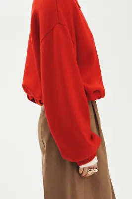 Gilet oversize zippé - Rouge — photo 5