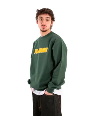 Chenille Standard Logo Crewneck Sweatshirt Green — photo 1