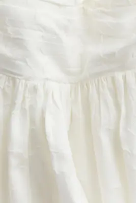 Robe bandeau en tissu jacquard - Blanc